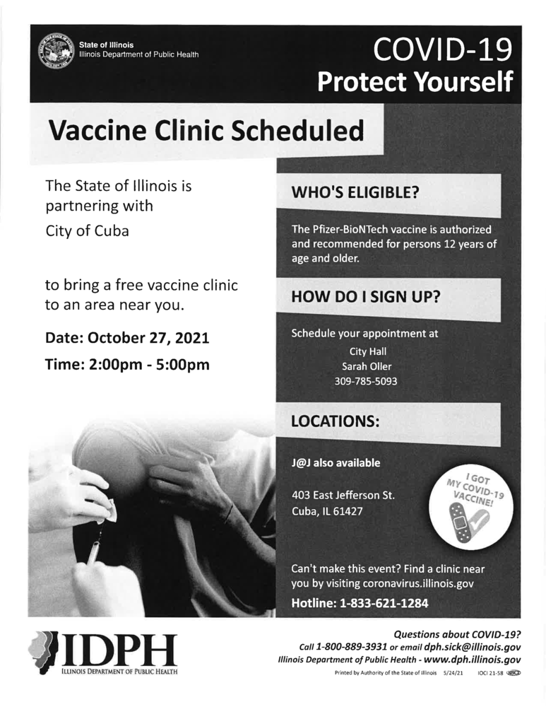 Vaccine Clinic Scheduled