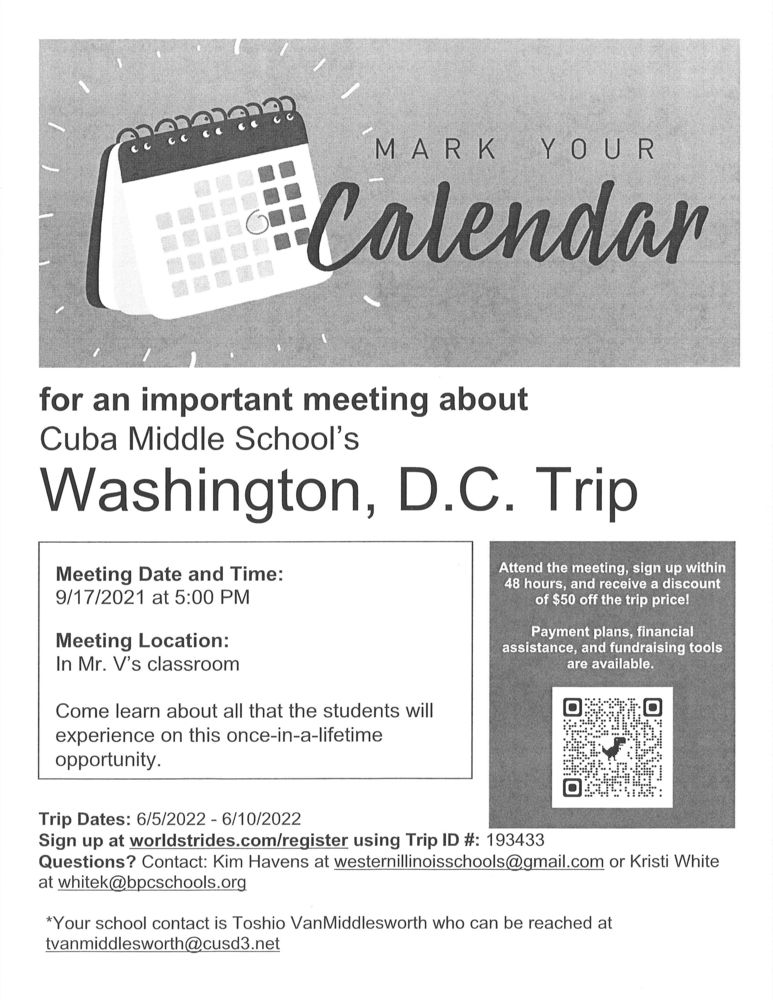 Washington D.C. Trip Informational Meeting