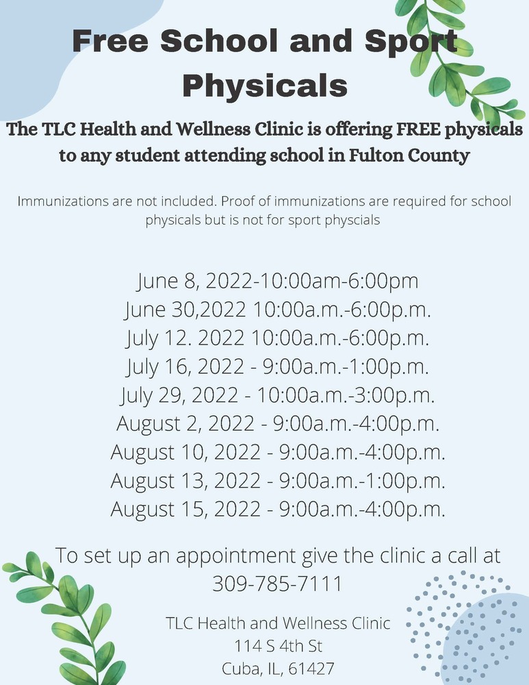 Free School and Sport Physicals