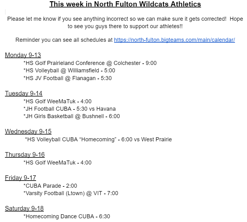 This Week in NFW Athletics