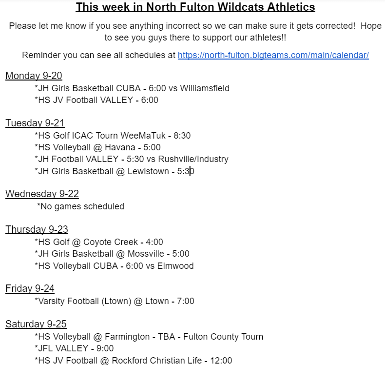 This Week in NFW Athletics