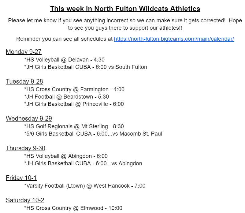This Week in NFW Athletics